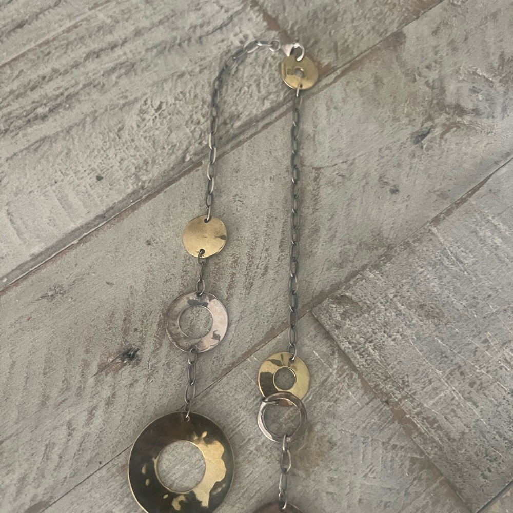 Vintage RLM Robert Lee Morris
Modernist Sterling Silver Brass Link Necklace - Picture 7 of 9